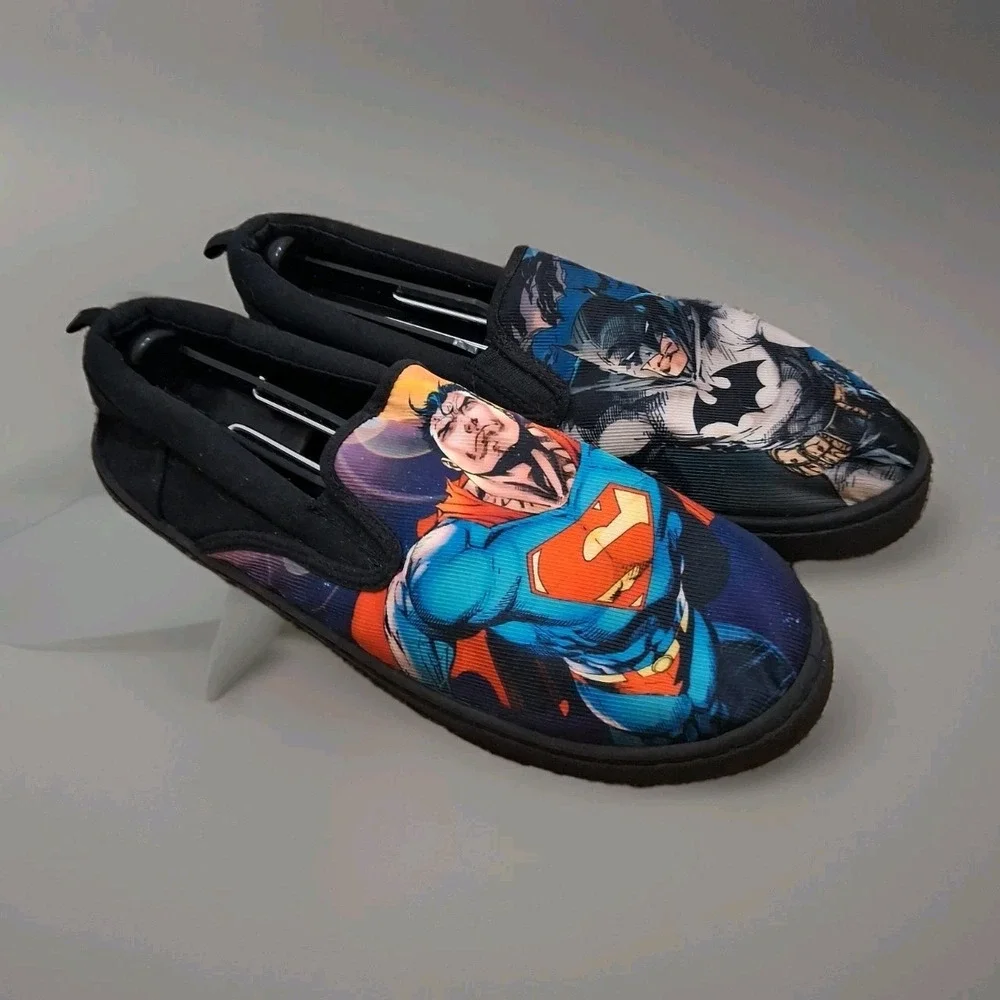 DC Comics Batman / Superman Canvas Slide On Shoes Size‎ 11